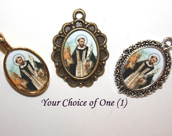 St. Hyacinth Catholic Mini Medal to add to Rosaries/Bracelets/Necklaces | Choice of Bronze, Antique Gold or Antique Silver | STA-101-289