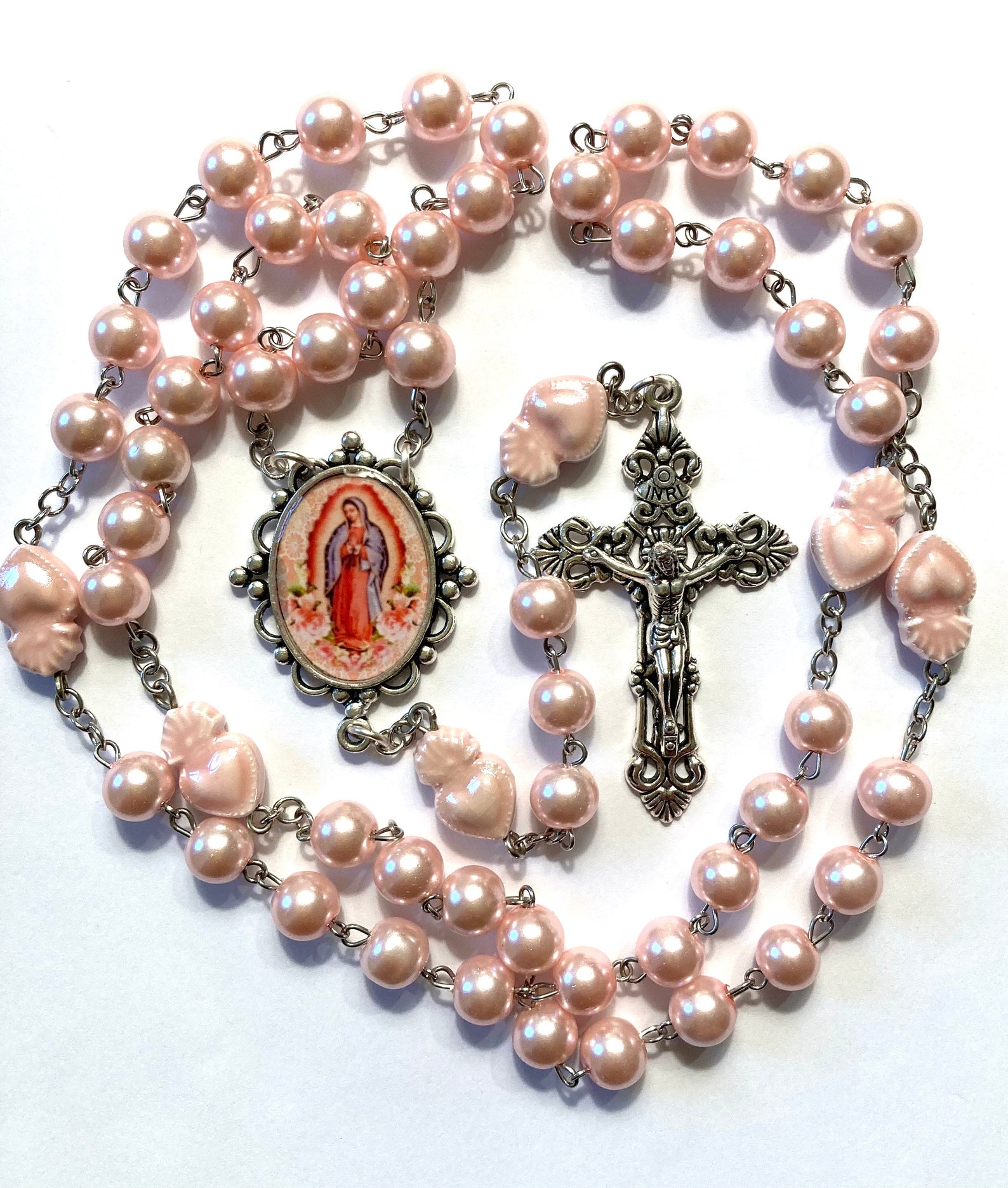 PINK Our LADY of GUADALUPE Rosary Nuestra Señora De - Etsy