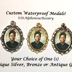 Rosary Gifts Custom Large Waterproof Catholic Medal/St. Josephine Bakhita/ Choice of Silver, Gold or Antique Bronze | STA-101-106