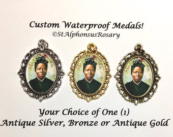 Rosary Gifts Custom Large Waterproof Catholic Medal/St. Josephine Bakhita/ Choice of Silver, Gold or Antique Bronze | STA-101-106