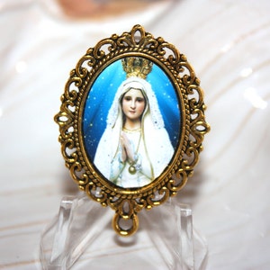 Rosary Gifts One 1 Our Lady of Fatima 1Custom Rosary Center Part Available in Antique Silver, Bronze or Antique Gold STA-101-183 image 2