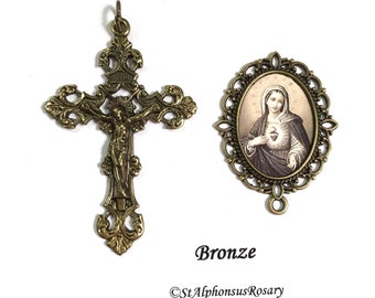 St Antique Silver/Bronze/ Gold Rita of Cascia Mini-Medal/Add to Rosary/Choice 