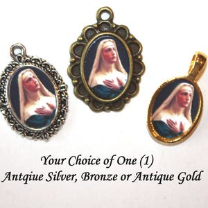 St. Rita of Cascia Mini Medal to add to Rosaries/Bracelets/Necklaces | Choice of Bronze, Antique Gold or Antique Silver | STA-101-169