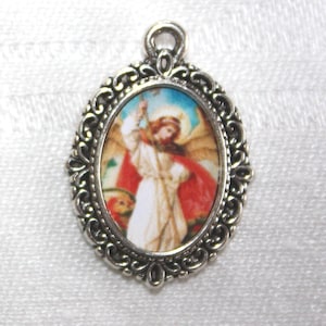 St. Michael the Archangel Mini Medal to add to Rosaries/Bracelets/Necklaces/Zipper Pulls/Catholic Medal/Bronze or Silver Charm |STA-101-82