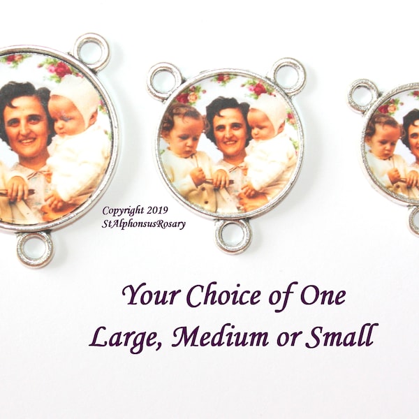 St. Gianna Molla Rosary Center Part | Rosary Supplies | Antique Silver Finish | Your Choice of Large, Medium or Small Center | STA-101-236