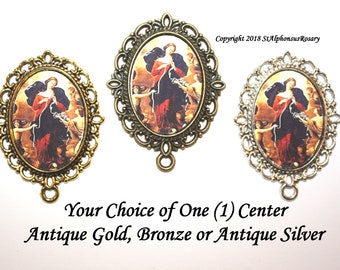 Rosary Gifts One (1) Our Lady Undoer Untier of Knots Rosary Center Part  # 1 | Choice of Antique Silver, Bronze or Antique Gold | STA-101-20