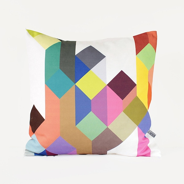 Colorful Pastel Geometric Throw Pillow Cover, Modern Home Decor, Kid's Throw Pillow, Nursery Pillow, Fall Home Decor