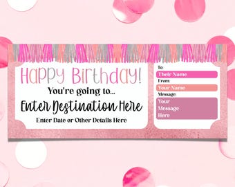 Experience Gift Certificate Template, Printable Experience Ticket, Boarding Pass Template, Birthday Gift Voucher, Surprise Reveal Ticket