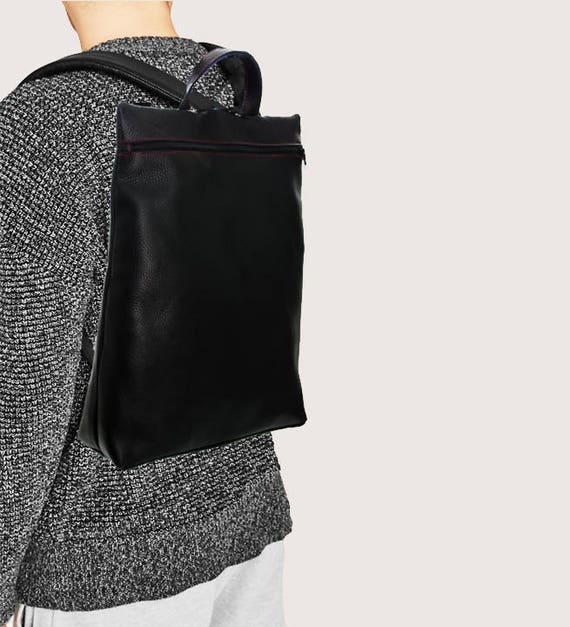 Leather backpack in Spanish Premium Leather light and soft. Etsy