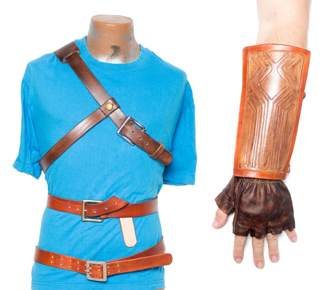 Legend of Zelda Breath of the Wild Cosplay Link Leather Belts, Bracer