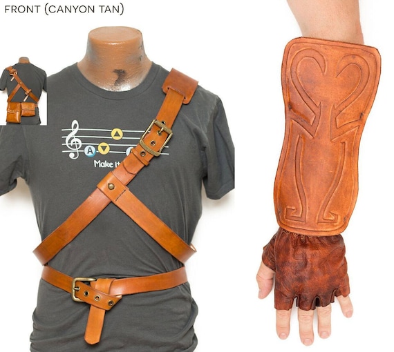 Legend of Zelda Cosplay Link Leather Belts, Bracer, Bags & Gloves