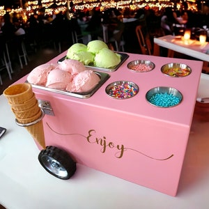 Table top Snack / Ice Cream Cart, churro cart  2 containers