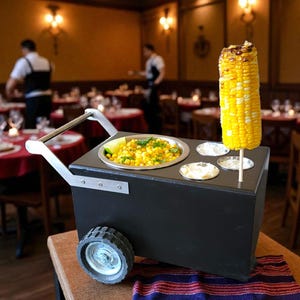 Charming Tabletop Snack Cart – Perfect for Street-Style Esquites, corn on the cob, Ice cream & Treats