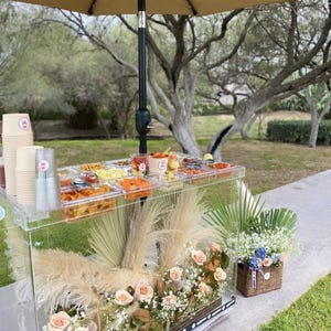 Acrylic snack Cart with lights
