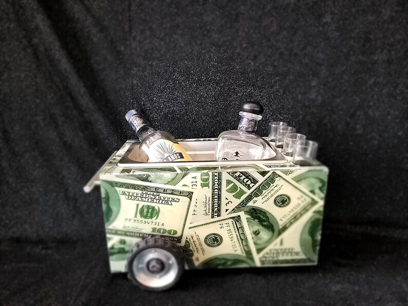 Table Top Shot Glass Bar Cart Dollars/american Express Etsy