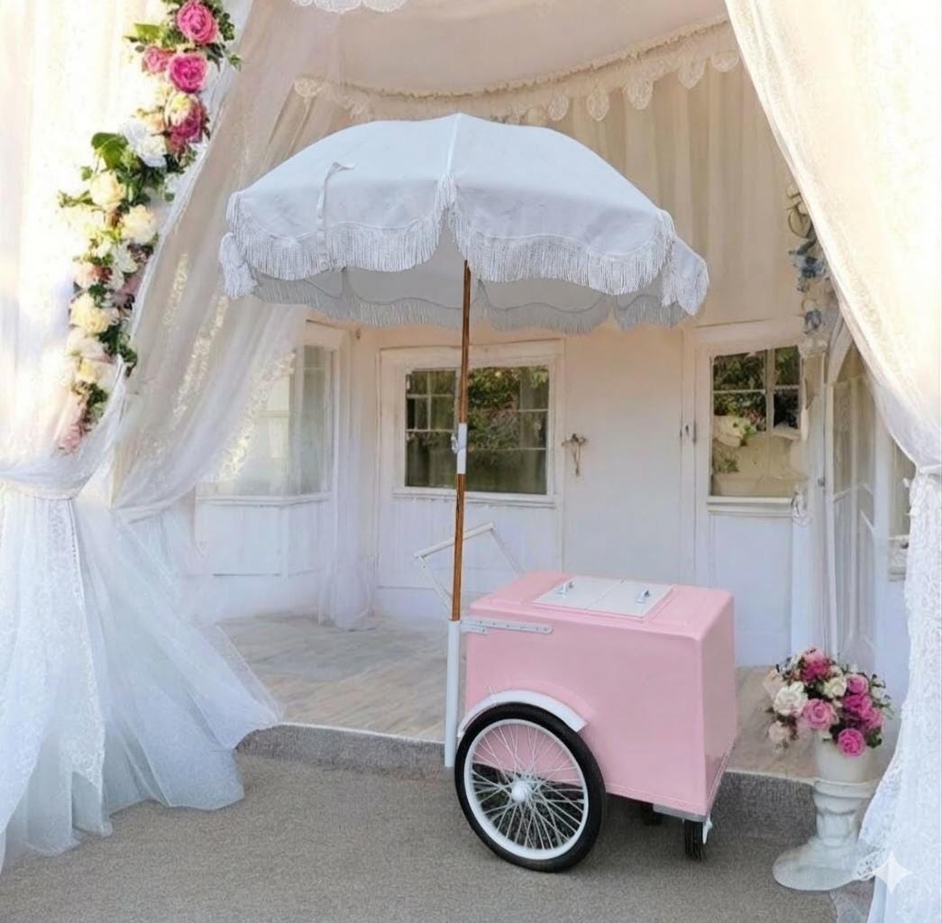 Cake Cart Pop Rocks Pink W/ White Trim Paleta Cart, Popsicle Cart, Ice Cream Cart - Etsy