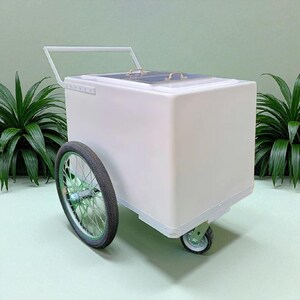 Standard Popsicle Cart, Paleta Cart, Ice Cream Cart white with white-chrome trim image 3