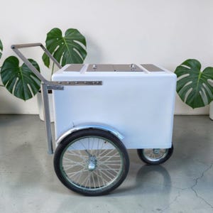 Tall Standard Size Popsicle Cart with Chrome /Stainless Steel Trim and Bicycle Tires