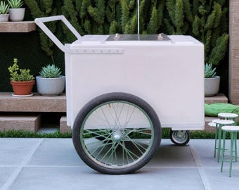 Standard Popsicle Cart, Paleta Cart, Ice Cream Cart white with white-chrome trim