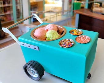 Mini Table Top Snack Cart – Ice Cream, Churros, Popcorn, Dessert Display for Home or Business