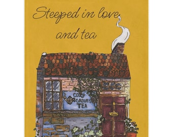 Cozy Tea House Microfiber Blanket: Gift for Tea Lovers