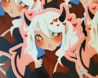 DEMON GIRLS [HELLTAKER] Cute Vinyl Stickers | Modeus, Zdrada, Lucifer and Cerberus