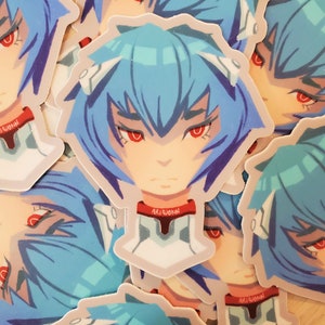 PILOTOS DE EVA [ Neon Genesis Evangelion ] NGE | Adesivos de vinil fofos | Rei Ayanami