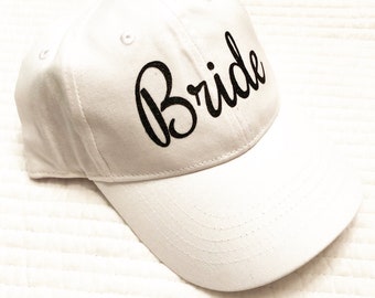 BRIDE Baseball Hat- Personalized with wedding date- Bachelorette Hat-