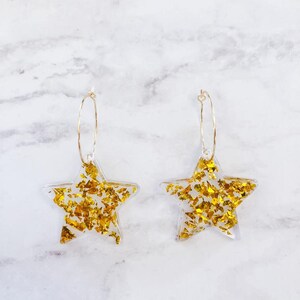 GOLD GLITTER STAR Acrylic Earrings- St. Patrick&#39;s Day