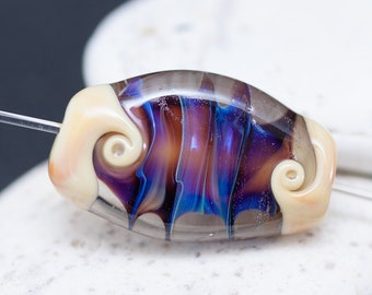 Lampwork Focal Bead For Necklace, Glass Bead for Pendant in Sea Style, Lampwork for Jewelry Making