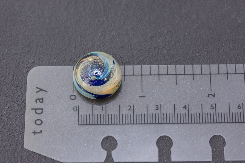 Lampwork Cabochon with Stellar Pattern Handmade Glass Cabochon Bracelet Brooch Nebula Cab Bead for Ring