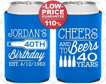 personalized koozies 40th birthday