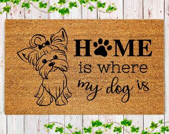 Yorkie Doormat Etsy