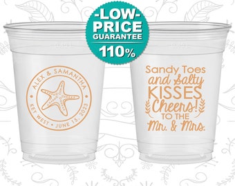 415 Personalized Plastic Wedding Cups Custom Cup Tropical Wedding Favors Wedding Favors Wedding Supplies