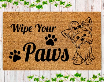 Yorkie Doormat Etsy