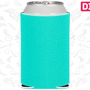 25 Pack - Blank Can Coolers Robin Egg Blue Blank Coolers Blue Foam Can Holders Collapsible Bulk Beer Huggers DIY Crafts