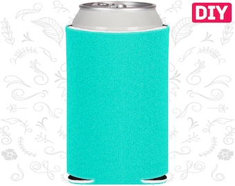 100 Pack - Blank Can Coolers Robin Egg Blue Blank Coolers Blue Foam Can Holders Collapsible Bulk Beer Huggers DIY Crafts