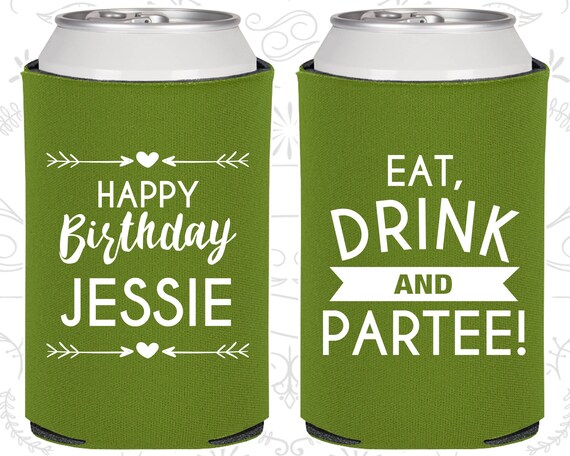 Happy Birthday, Eat Drink and Partee, Birthday Can Coolers, Birthday Coolies (20241) Il_570xn