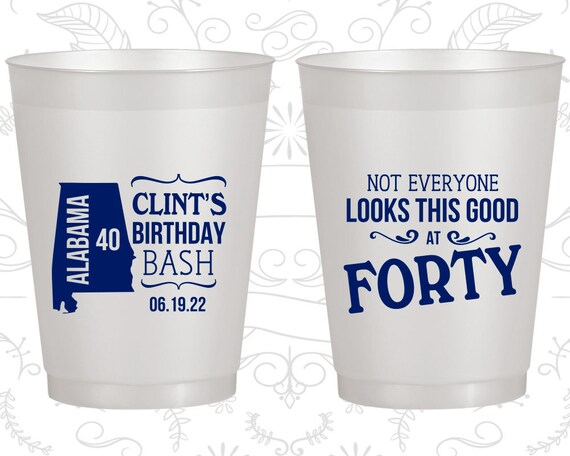 40th Birthday Frosted Cups Birthday Bash Not Everyone Looks Etsy