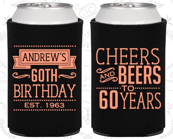 60th Birthday, 60th Birthday Favors, Adult Birthday, Cheers to 60 Years, Cheers and Beers, Party Favors (20001) Il_570xn