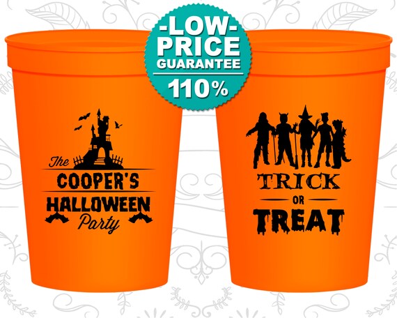 Halloween Party Cups, Halloween Party Favors, Custom Halloween Cups Halloween Supplies, Trick or Treat (250019) Il_570xn