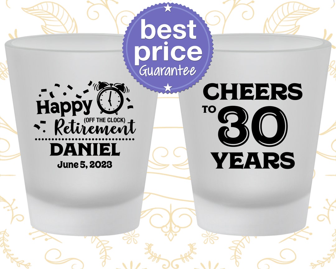 Retirement Shot Glass, Retirement Party Favors, Retirement Gifts