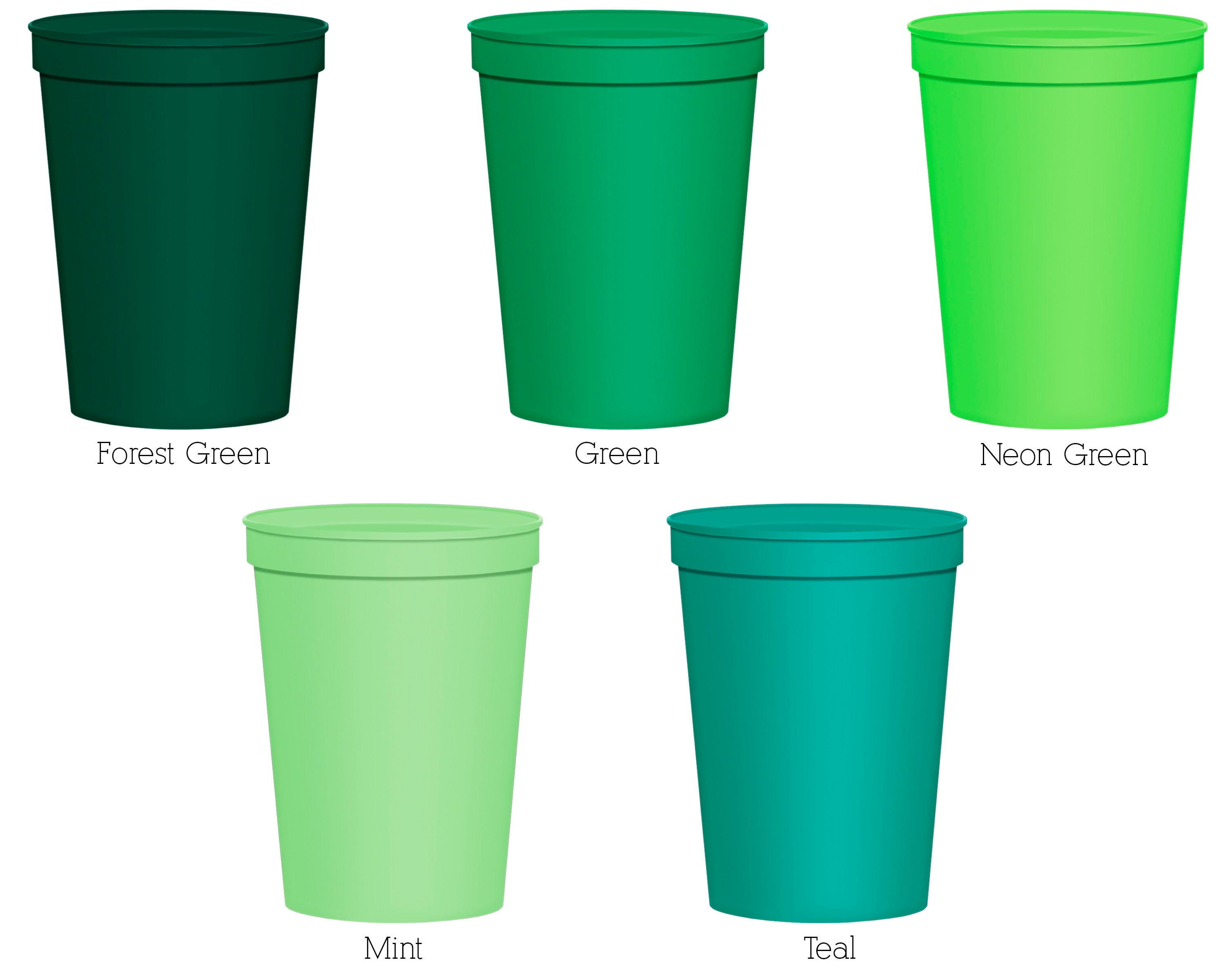 Neon Green Stadium Cups, Neon Green Cups, Neon Green Party Cups