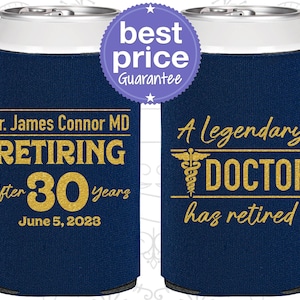 Retirement Party Favors, Retirement Can Coolers, Retirement Gifts, Retirement Party Ideas, Doctor Retirement Party | 150018