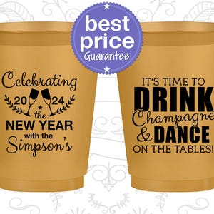 New Years Frosted Cups, New Years Eve Party Favors, New Years Eve Party Ideas, Happy New Year | 170002