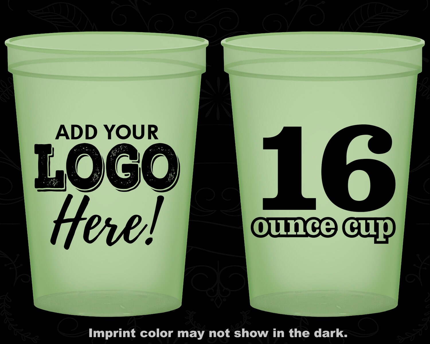 X-Lrg Glow-In-Dark Plastic Cups Imprint