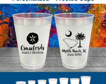 Family Reunion Party Frosted Cups, Family Reunion Favors, Family Reunion Gift Ideas, Family Reunion Beach, Sand dollar | 160018