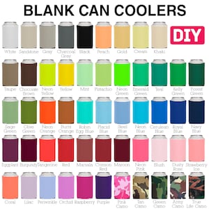 100 Pack - Blank Can Coolers for Screen Printing HTV Heat Pressing Transfer Vinyl Embroidery Collapsible Bulk Beer Huggers Holders DIY Craft