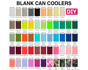 100 Pack - Blank Can Coolers for Screen Printing HTV Heat Pressing Transfer Vinyl Embroidery Collapsible Bulk Beer Huggers Holders DIY Craft