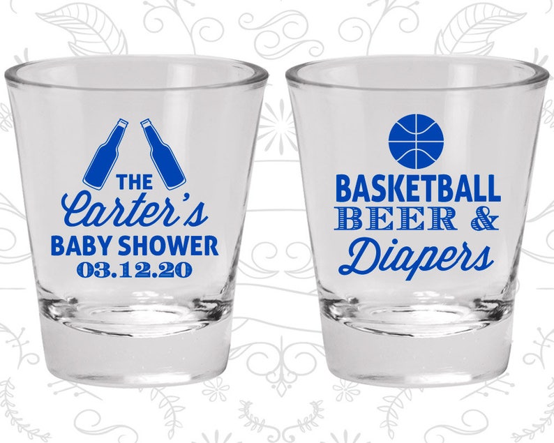 Baby Shower Shot Glasses 90133 Basketball Baby Shower Basketball Beer and Diapers Baby Shower Glassware